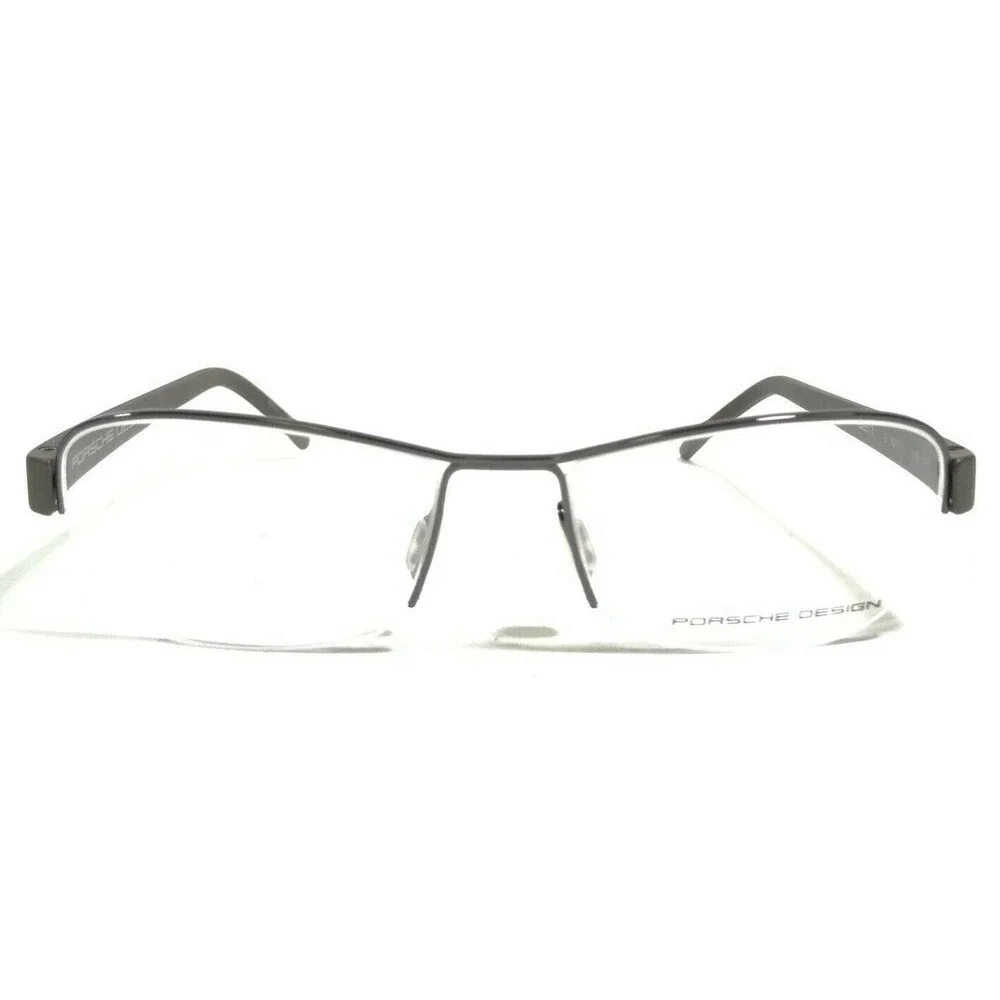 Porsche Design Eyeglasses Frames P8211 B Gray Rectangular Half Rim 57-17-140